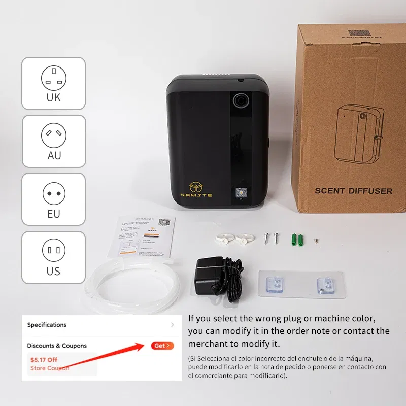 Color: Clear, Plug Type: us, Ships From: CHINA - NAMSTE Coverage 1000m ³ Essential Oil Diffuser Household Aromatherapy Machine Hotel Aromatherapy Machine Commercial Diffuser