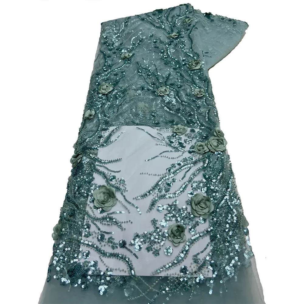 Color: pink, Length: 5 yards, Width: 120cm - 2.5 yards African Sequins Beaded Groom Lace Fabric High Quality French Tulle Lace Fabric Embroidery Nigerian Lace Fabrics Sewing