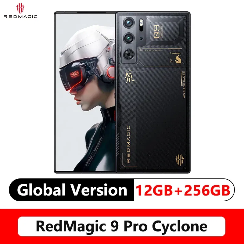 Color: Red, Ships From: CHINA, Bundle: Bundle 5 - Original Global Version RedMagic 9 Pro 5G Phone 6.8" Q9+ Full Flat FHD+ Gaming Phone Snapdragon 8 Gen 3 6500mAh 50MP NFC