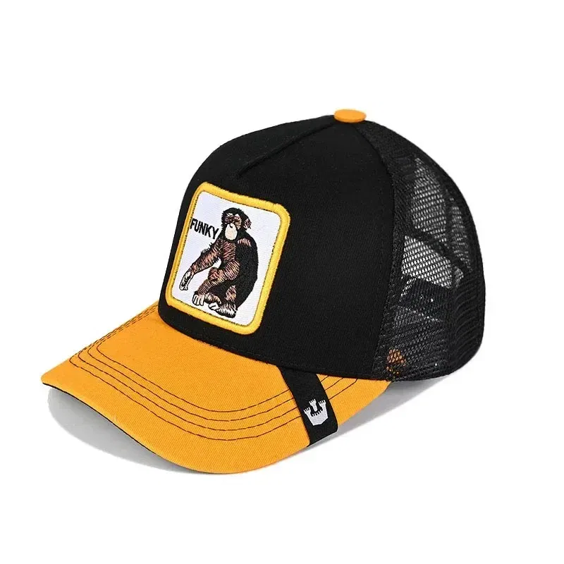 Color: Lake Blue - Baseball Caps Men Women Snapback Hip Hop Cap With Fashion Animals Embroidery Summer Breathable Mesh Trucker Caps Streetwear Bone