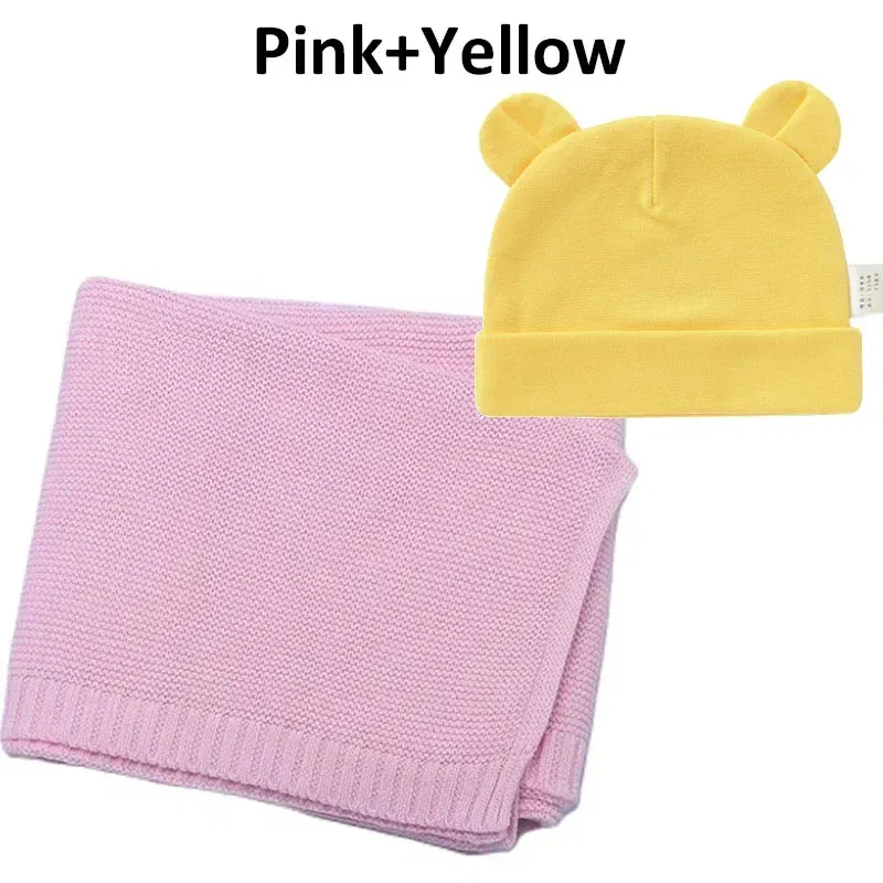 Color: Chocolate, Size: Option 1, Ships From: CN - Personalized Baby Name Newborn Cotton Beanie and Knitted Blanket Set Embroidered Name Covering and Cute Hat Gift Set