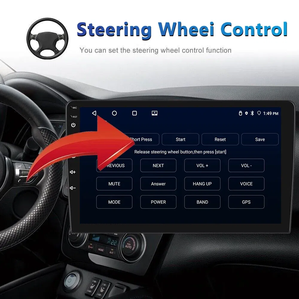 Color: WHITE - TOYOUSONIC 2 Din 9/10 Inch Android Car Radio 4G 64G Universal Multimedia Player Carplay Android Auto Autoradio Stereo Bluetooth