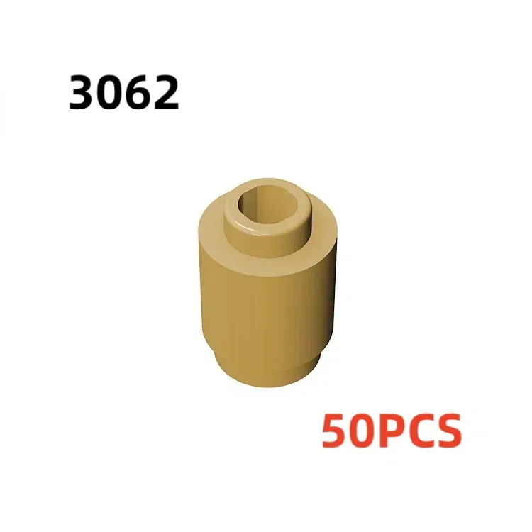 Color: Yellow - 50PCS 3062b 30068 35390 3062 Accessories 1x1 Cylindrical Brick DIY Buildings? Blocks Educational Toys City Toy