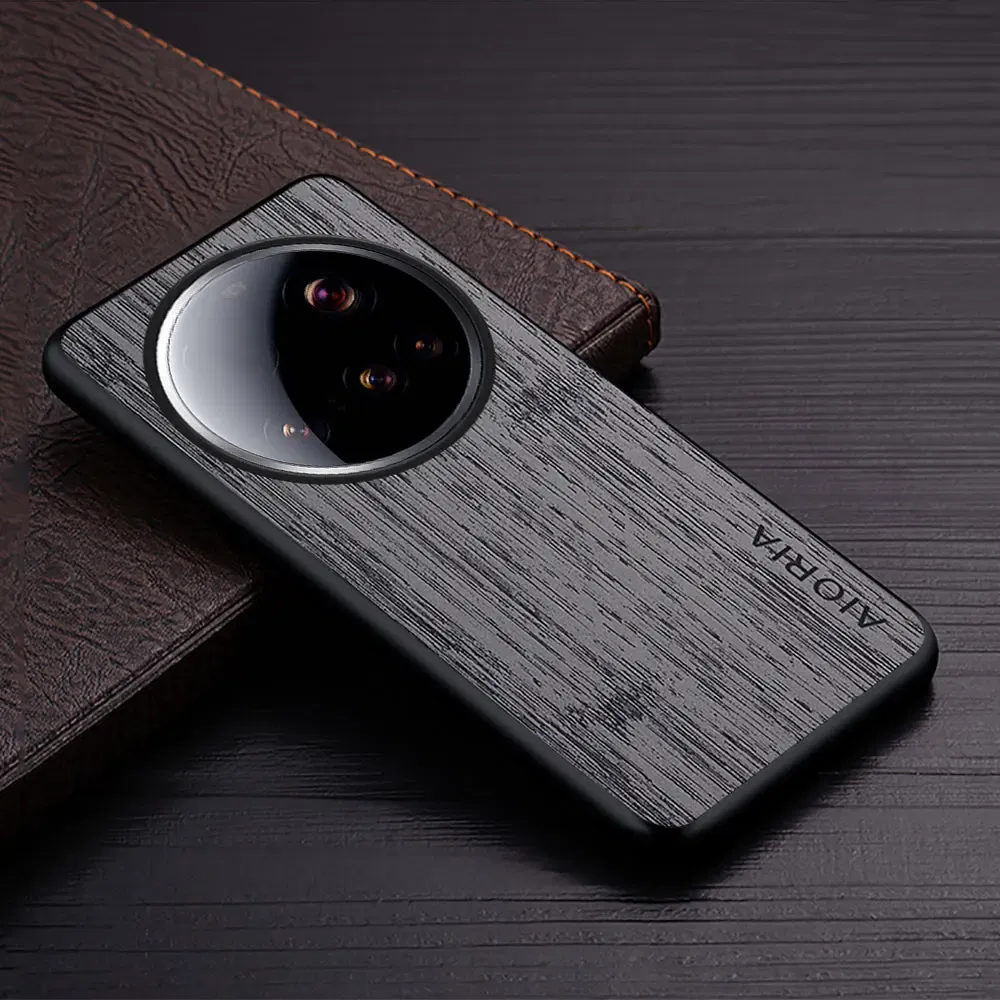 Color: Dark Grey, Compatibility by Model: xiaomi 15 - Case For Xiaomi 15 Ultra  Funda Bamboo Wood Pattern Leather Cover Luxury Capa For xiaomi 15 Ultra case Coque