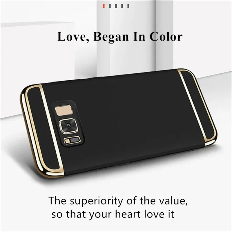 Color: Silver, Material: PU - Luxury 3 in 1 Case for Samsung Galaxy S6 S7 Edge S8 S9 S10 Plus Note 8 9 Hard Cover J3 J5 J7 Pro 2017 J4 J6 J8 2018 A20 A30 A50