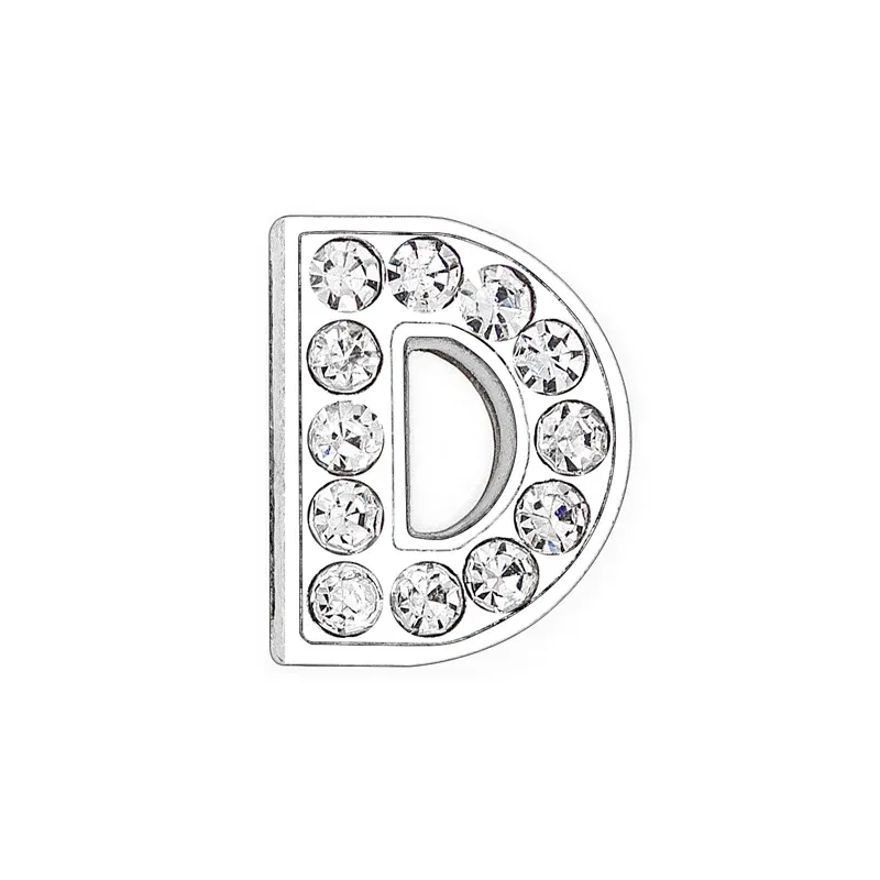 Color: Red - Rhinestone Slide Charms Letters For Jewelry Making Women Bracelet 8mm Alphabet A-Z Pet Collar Necklace DIY Accessories Gift