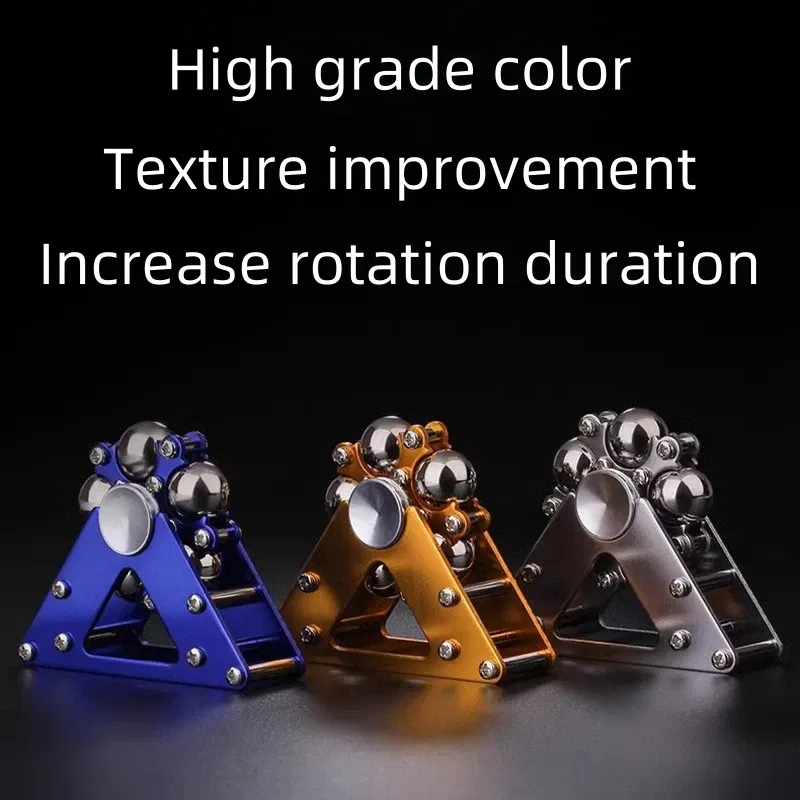 Color: Blue - Fingertip Gyroscopic Wheel Creative Metal Ornaments Adult Decompression Venting Device Advanced Mechanical Desktop Pendant Toys