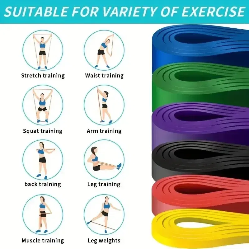 Color: WHITE - 1/5Pcs Tpe Elastic Band Resistance Strength Training Sports Fitness Latex Pull-Up Ension Thick Circle Yoga Multi-Functional Hip