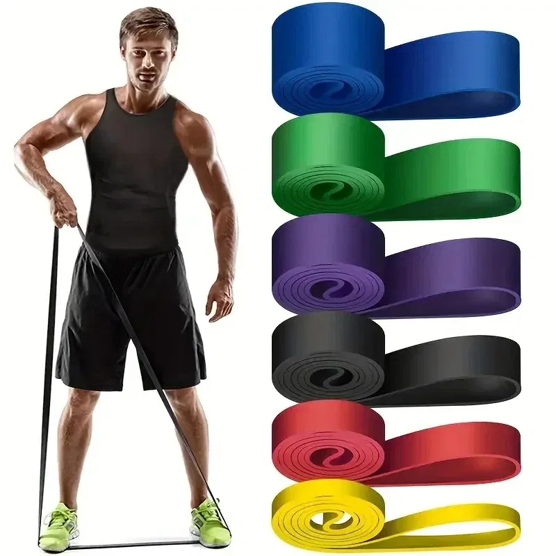 Color: WHITE - 1/5Pcs Tpe Elastic Band Resistance Strength Training Sports Fitness Latex Pull-Up Ension Thick Circle Yoga Multi-Functional Hip