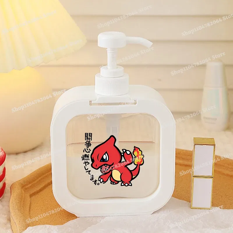 Color: Clear - 1PCS Pokemons Soap Dispenser White Liquid Lotion Hand Pump Soap Dispenser Refillable Shampoo Bottle Plastic Hand Soap Dispenser