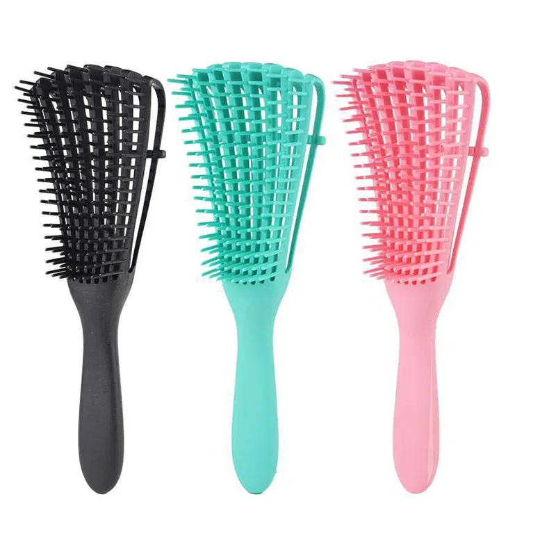 Color: Blue - Fluffy Scalp Massage Comb Multi-function Octopus Comb Hairstyle Smooth Hair Ribs Suitable for Curly Hair Brush Hair Styling Tool