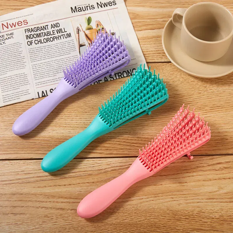 Color: Blue - Fluffy Scalp Massage Comb Multi-function Octopus Comb Hairstyle Smooth Hair Ribs Suitable for Curly Hair Brush Hair Styling Tool