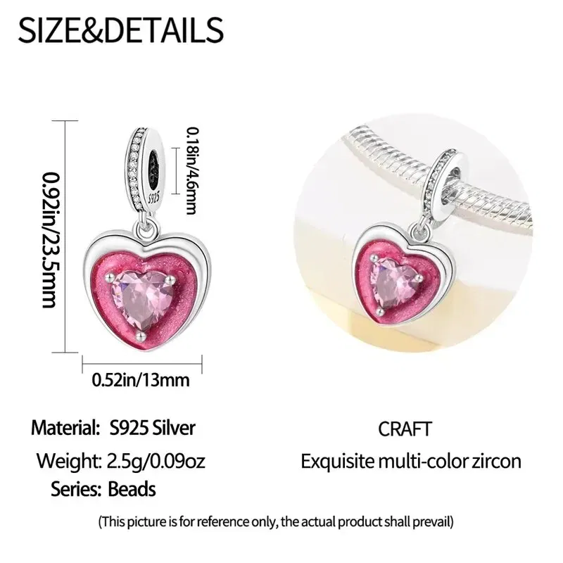 Color: WHITE - 2024 New Fashion 925 Sterling Silver Crystal Slippers Barbie Series Charm Beads Suitable for Pandora Original Bracelet DIY Gift