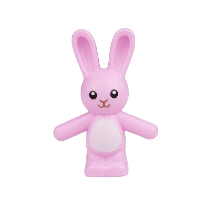 Color: Magenta - MOC City Animal Building Block Figures Hare Dairy Cow Squirrel Dolphin Pug DIY Farm Street View Accessories Bricks Toys Gifts