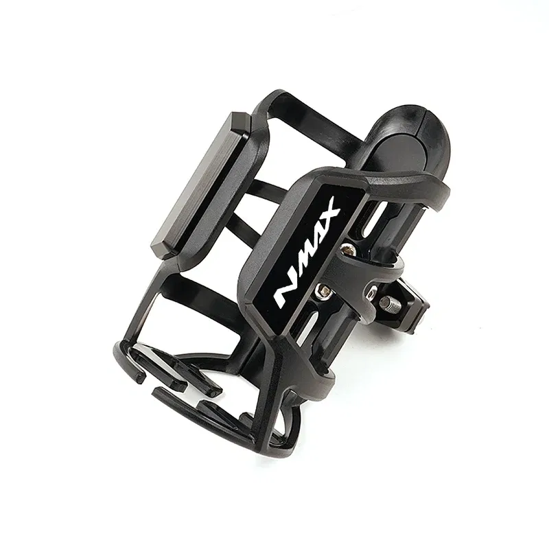 Color: Black - For YAMAHA NMAX 155 125 N-MAX 155 125 2015-2024 2023 Motorcycle CNC Accessories Beverage Water Bottle Cage Drink Cup Holder