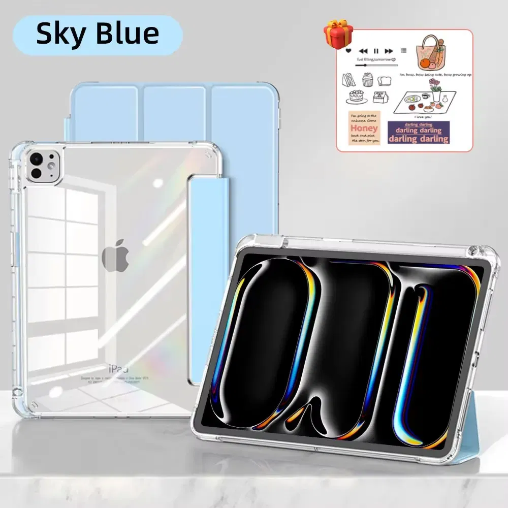 Color: Blue, Size: EIGHTEEN - For iPad Air 5 Case 2024 Air 6 11 iPad Pro 11 12.9 13 10 Gen 10.2 9th 8th 7th 9.7 6th 5th Mini 7 6 Smart case with pen Holder