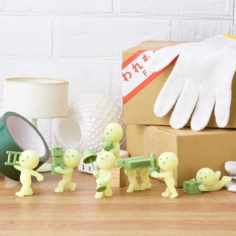 Color: Yellow - Smiski Moving Series Blind Box Internet Celebrity Cute Surprise Creative Night Light Elf Accompanying Doll Decoration Gift