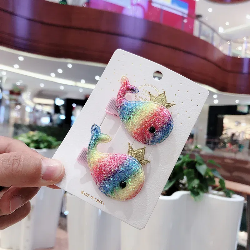 Color: Gold - 2PCS Set Children Girl Bow Butterfly Hair Clip Print Knot Hairpin Korean Princess Fresh Cute Lovely Hair Accessories Headdress