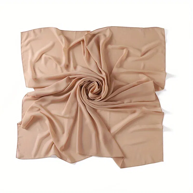 Color: green, Size: One Size - A Pure Color Silk Scarves Imitation Silk Stripes Fashion Shawl Sunscreen Scarves Chiffon Scarf 110 * 110 CM