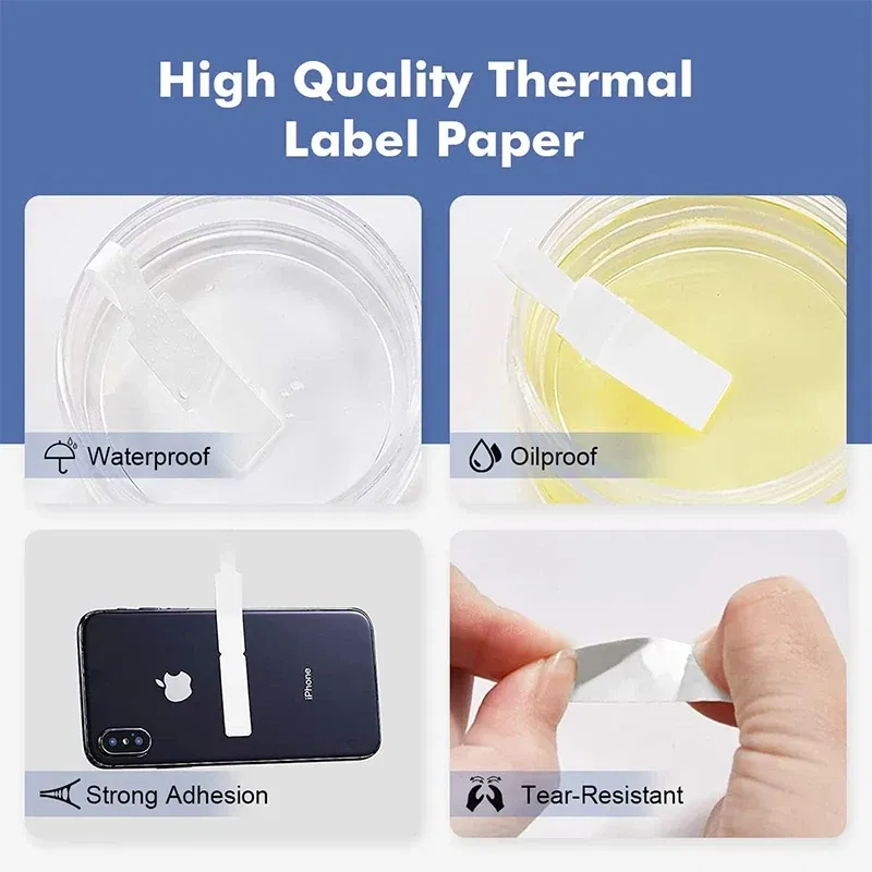 color: Blue - Niimbot Mini Printer Thermal Wire White/ Cable/Color/Round Sticker Self Adhesive Waterproof   Sticker For B1 B21 B203