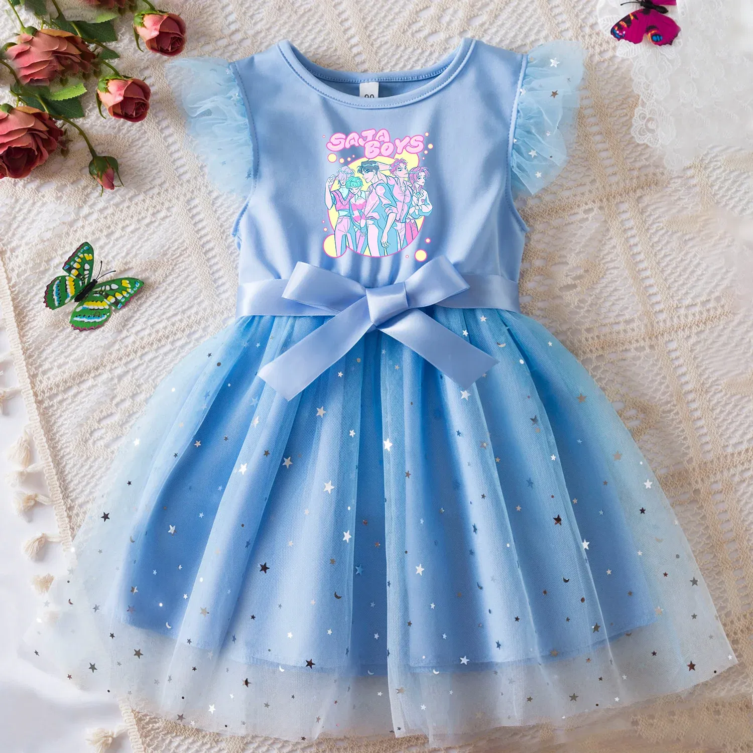 Color: MULTI, Size: One Size, Height: 170 - KPop Demon Hunters Girls Dress Kids Party Halloween Carnival Birthday Party Clothes Princess Tutu Dresses Costume Children Gift