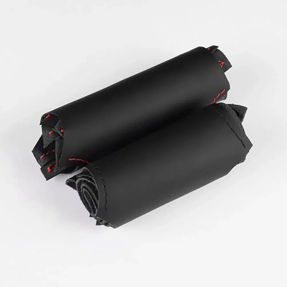 Color Name: Dark Grey - Full Black Leather Car Steering Wheel Braid Soft Leather Cover For BMW E81 E90 Pack M Sport M3 E91 E92 E93 E87 E82 E88 X1 E84