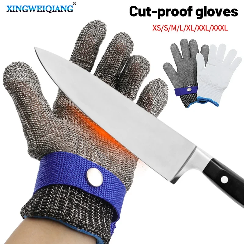 Cut Resistant Glove-Stainless Steel Wire Metal Mesh Butcher Safety Work Glove for Meat Cutting, Fishing,Cooking