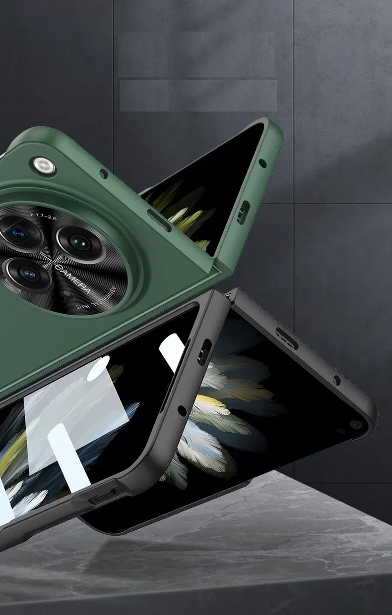 Color: light green, Bundle: Case & Screen Protector, Material: Plastic - With Pen For Oneplus Open Case Matte Hard Glass Film Screen Protection OPPO Find N3 Cover