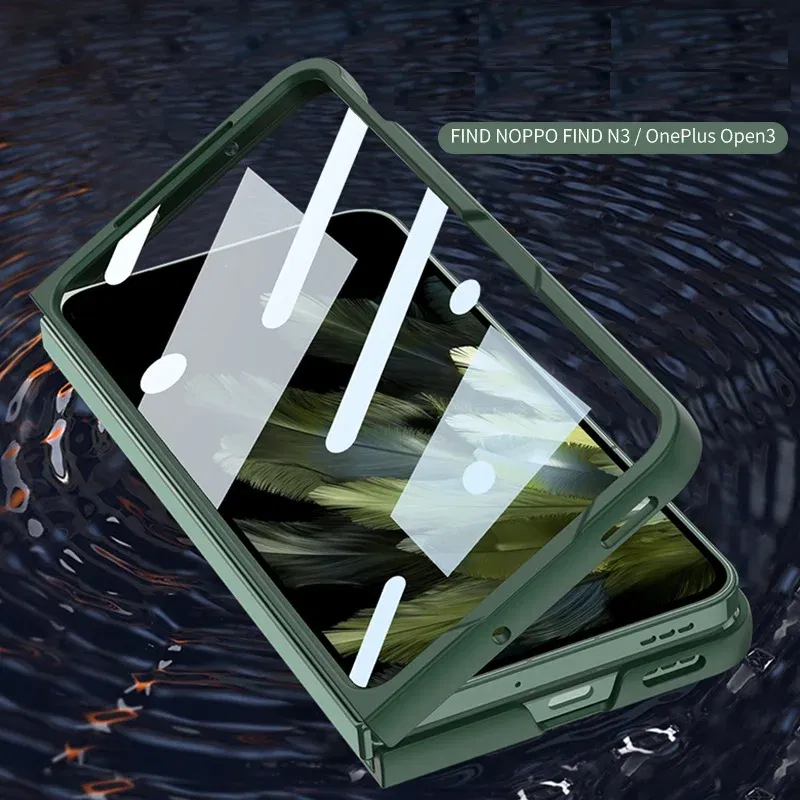 Color: light green, Bundle: Case & Screen Protector, Material: Plastic - With Pen For Oneplus Open Case Matte Hard Glass Film Screen Protection OPPO Find N3 Cover