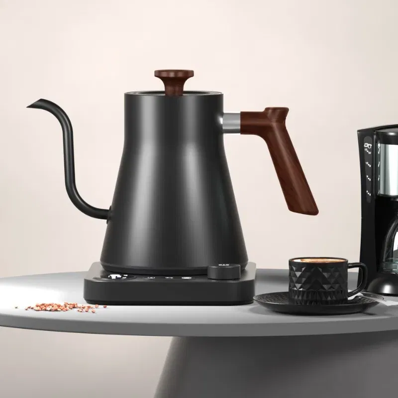 Color: WHITE, Voltage: 220V - 1200W Intelligent Constant Temperature Electric Kettle Hand Brewed Coffee Pot Gooseneck Pot Used for Brewing Milk Powder