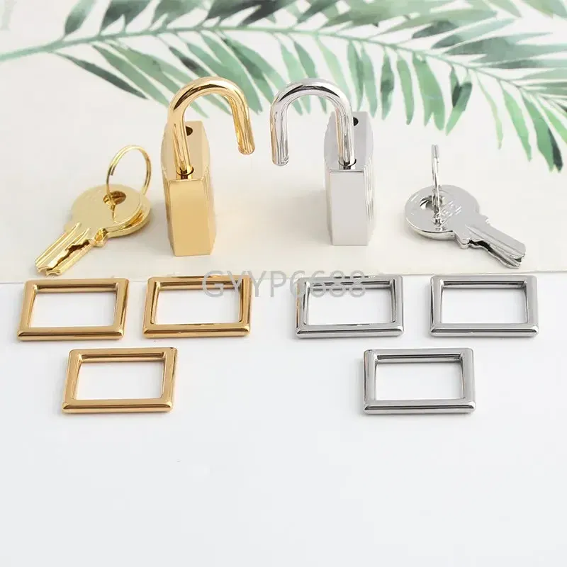 Gold,Silver Stainless Steel Metal Rectangle Hanger Clasp Locks For DIY Craft Handbags Purse Bags Buckles Hardware Accessories