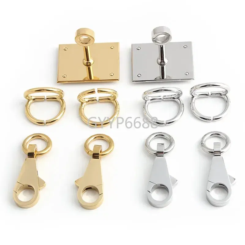 Gold,Silver Stainless Steel Metal Rectangle Hanger Clasp Locks For DIY Craft Handbags Purse Bags Buckles Hardware Accessories