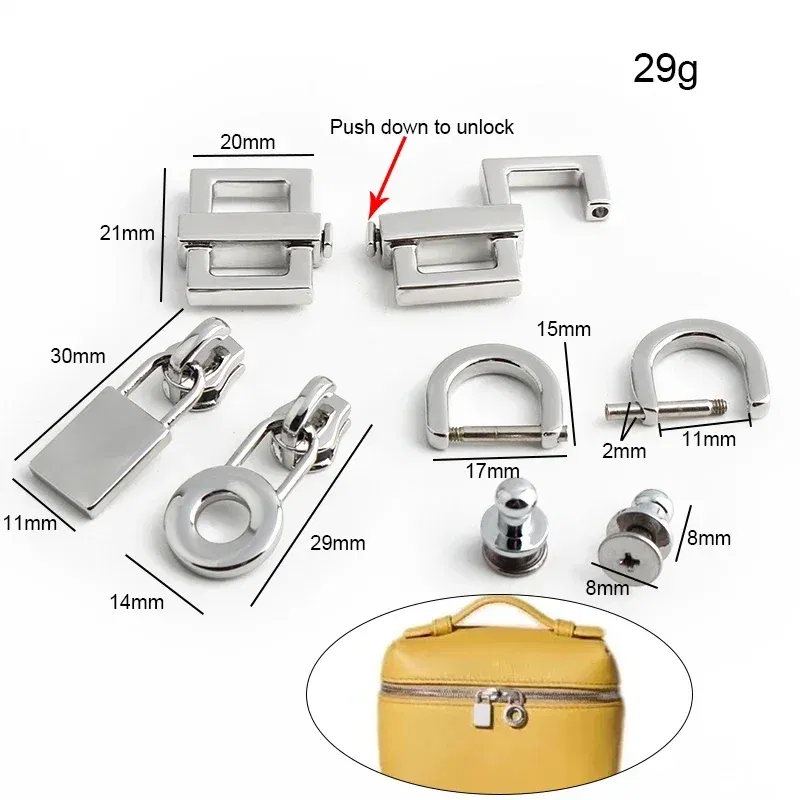 Gold,Silver Stainless Steel Metal Rectangle Hanger Clasp Locks For DIY Craft Handbags Purse Bags Buckles Hardware Accessories