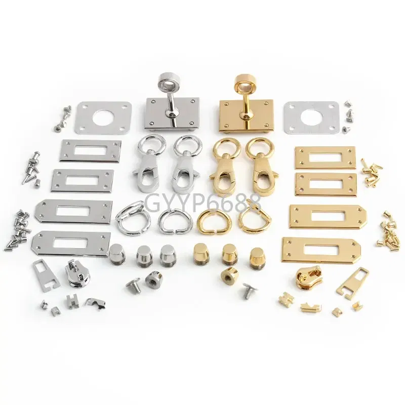 Gold,Silver Stainless Steel Metal Rectangle Hanger Clasp Locks For DIY Craft Handbags Purse Bags Buckles Hardware Accessories