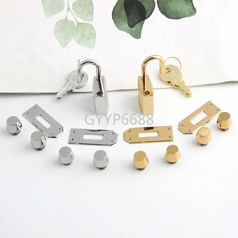 Gold,Silver Stainless Steel Metal Rectangle Hanger Clasp Locks For DIY Craft Handbags Purse Bags Buckles Hardware Accessories