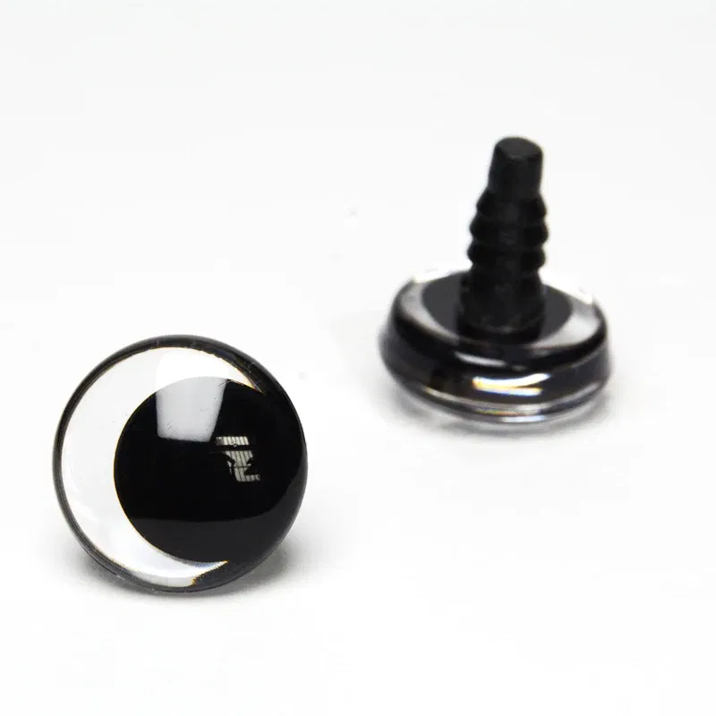 Color: WHITE, Size: 30-50cm - 20pcs 12mm 14 16 18 20 25 30mm 3D Cartoon Clear toy animal safety strange eyes doll eyes eyes with hard washer-size option