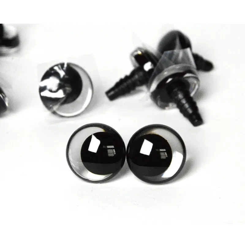 Color: WHITE, Size: 30-50cm - 20pcs 12mm 14 16 18 20 25 30mm 3D Cartoon Clear toy animal safety strange eyes doll eyes eyes with hard washer-size option