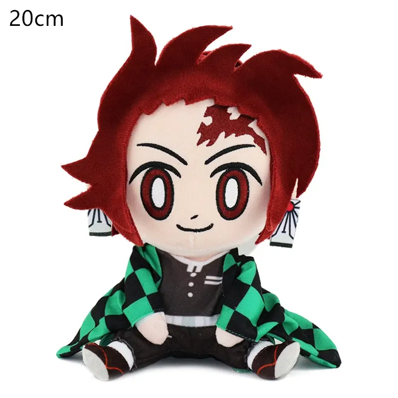 Color: RosyBrown, Height: 0-10cm - 20CM New Product Japanese Anime Ghost Slayer: Blade Plush Doll Tanjiro Nezuko Game Peripheral Children's Doll Kawaii Pillow