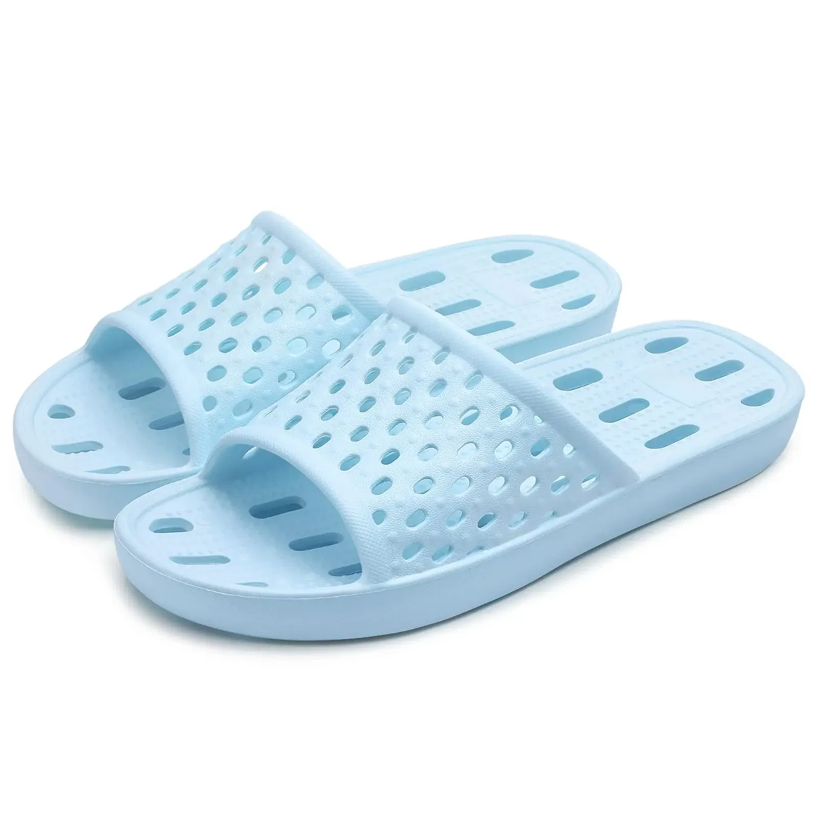 Color: Grass-Green, Shoe Size: 37 - Pallene Summer New Shower Shoes For Women Quick Dry Pool Sandals With Drain Holes Bathroom Slides Lightweight EVA Home Slippers