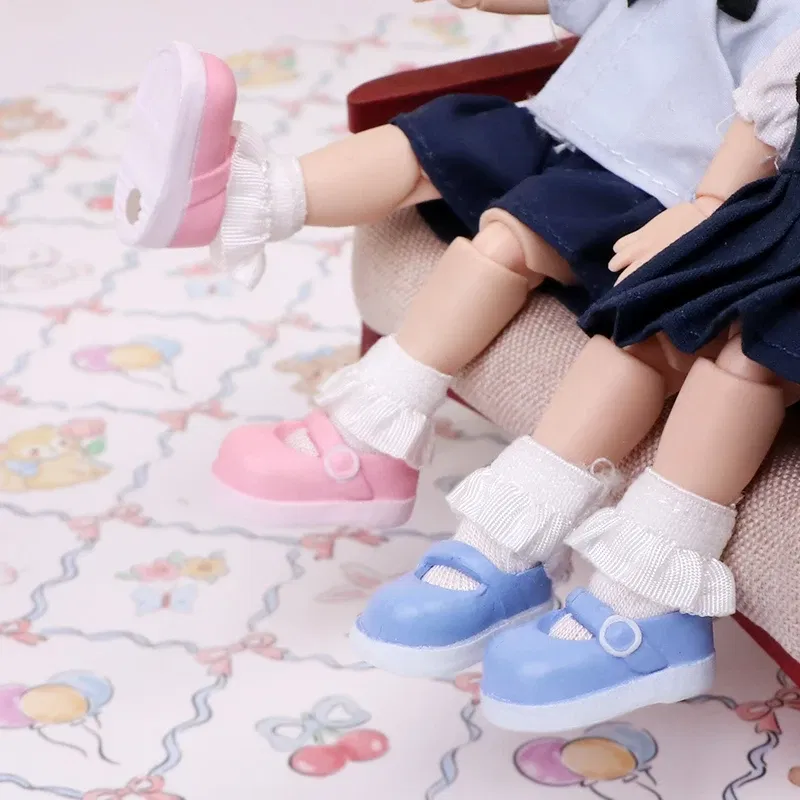 Color: WHITE, Size: Other - Plastic OB11 Student Shoes Obitsu 11 Doll Shoes ob11 Doll Pointy Toe Shoes Diy Toys For dod Ddf Body9 1/12 Bjd Gsc Bjd Doll
