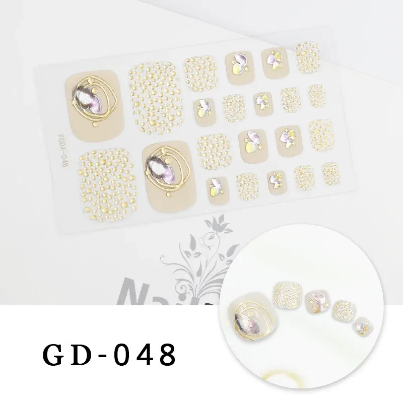 Color: NUDE - Colorful Nail Stickers Foot Shiny Glitter Nails  Charms Full Cover Self-Adhesive Nail Polish Stickers for Nails Art