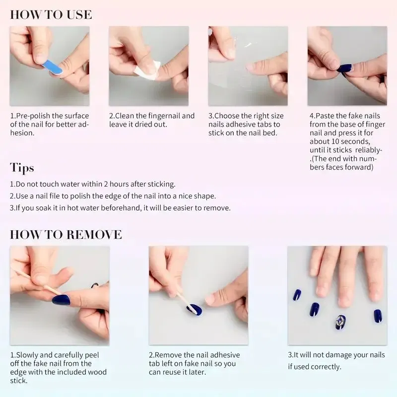 Color: Pink - 10 pcs Luxury Handmade Press on Nails Middle Ballet Rozen Maiden Design False Nails with 4-PIECE Tool Adhesive Nail Glue Tabs