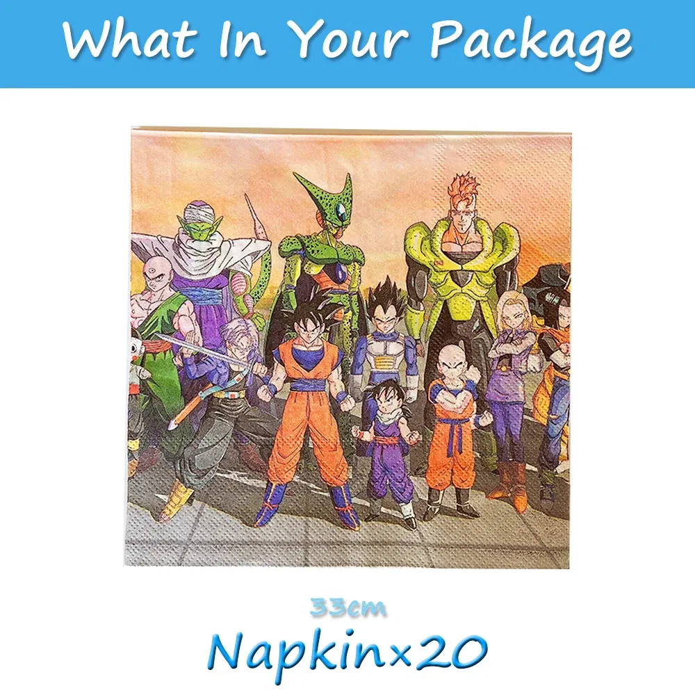 Color: Silver, Ships From: CHINA - Goku Dragon Ball Z Kids Birthday Party Gift Decoration Boy Tableware Party Supplies Plate Cup Tablecloth Foil Balloon CakeTopper