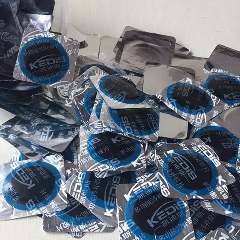 Color: Blue - Cold Tire Patches 32mm 42mm 55mm 75mm Rubber Car Bicycle Bike Puncture Patch Tyre Repair Tools 150/100/64/36 Sheets