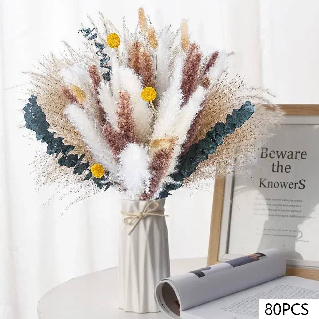 Natural Dried Flowers Pampas Floral Bouquet Boho Country Home Decoration Rabbit Tail Grass Reed Wedding Decor Arrangement