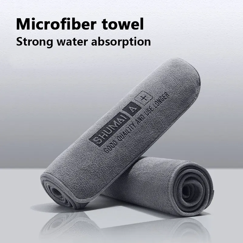 Color: Red - High-end Microfiber Auto Wash Towel Car Cleaning Drying Cloth Hemming Car Care Cloth Detailing Car Wash Towel