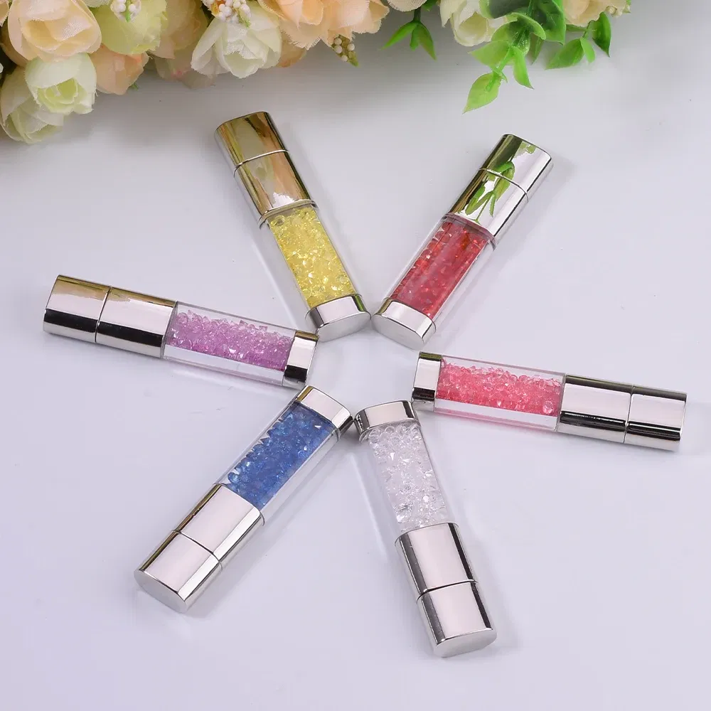 Capacity: 64GB, Color: Pink - JASTER Crystal Meatal USB Flash Drive 64GB Creative Gifts Pen Drive 32GB Real Capacity Memory Stick 16GB Red Pink Blue Pendrive