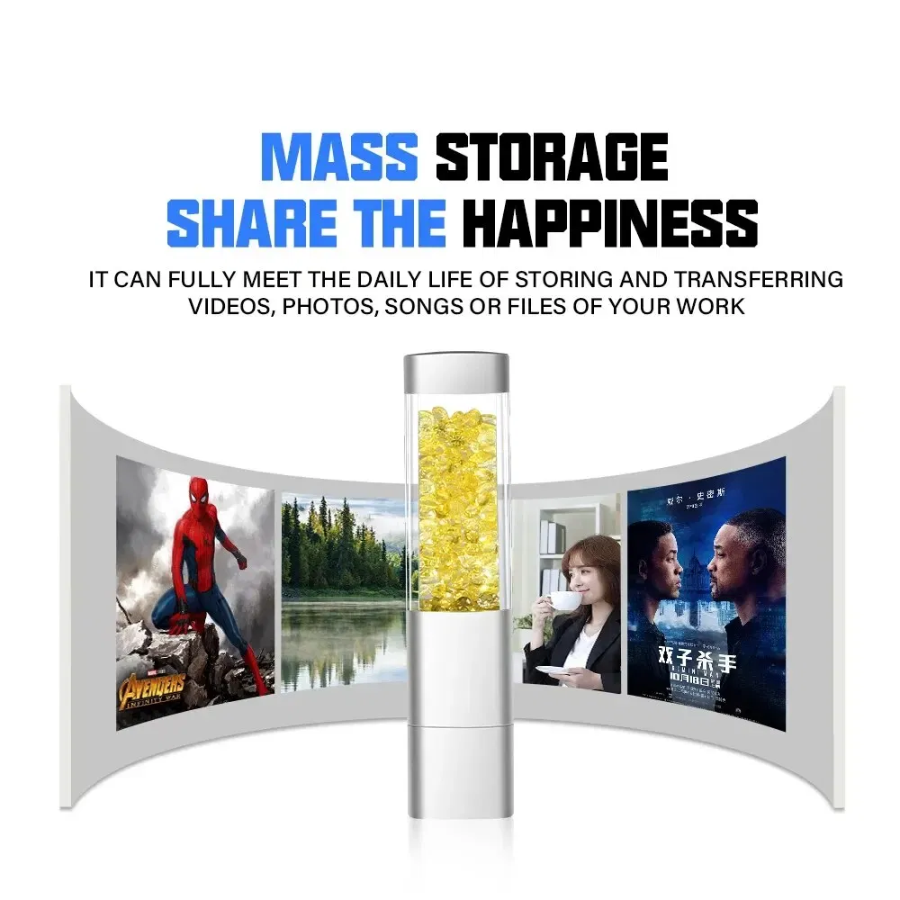 Capacity: 64GB, Color: Pink - JASTER Crystal Meatal USB Flash Drive 64GB Creative Gifts Pen Drive 32GB Real Capacity Memory Stick 16GB Red Pink Blue Pendrive