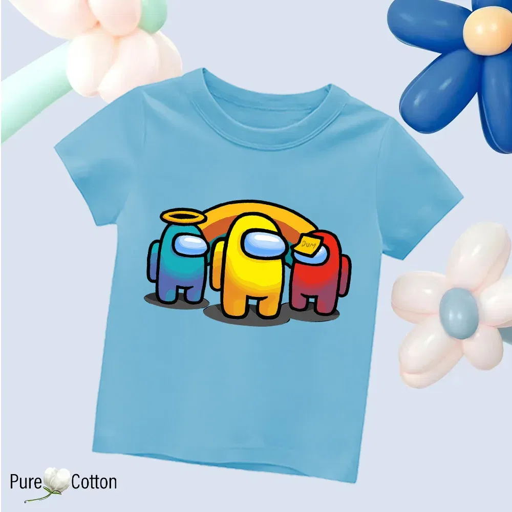 Color: GRAY, Kid Size: 4 - Summer trend wear with many anime patterns sunscreen printing close to the skin cool 4-12 years old children delicate line unifo