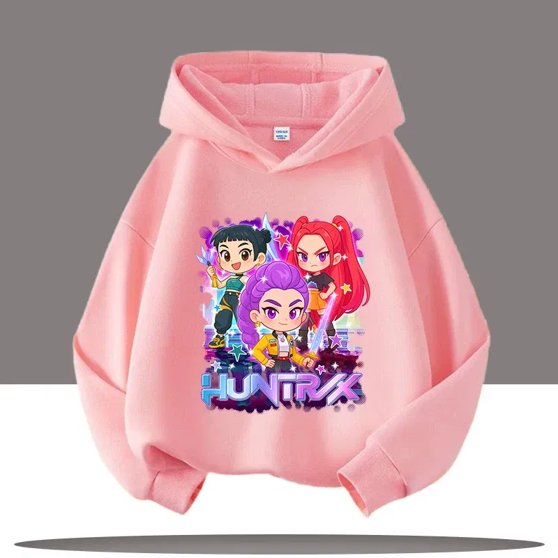 Color: Dark Grey, Kid Size: 10 - Y2K KPop Demon Hunters Hoodies Teenage Girls Boys Rumi KPop Demon Hunters Hoody Autumn Casual Long Sleeve Children's Clothing